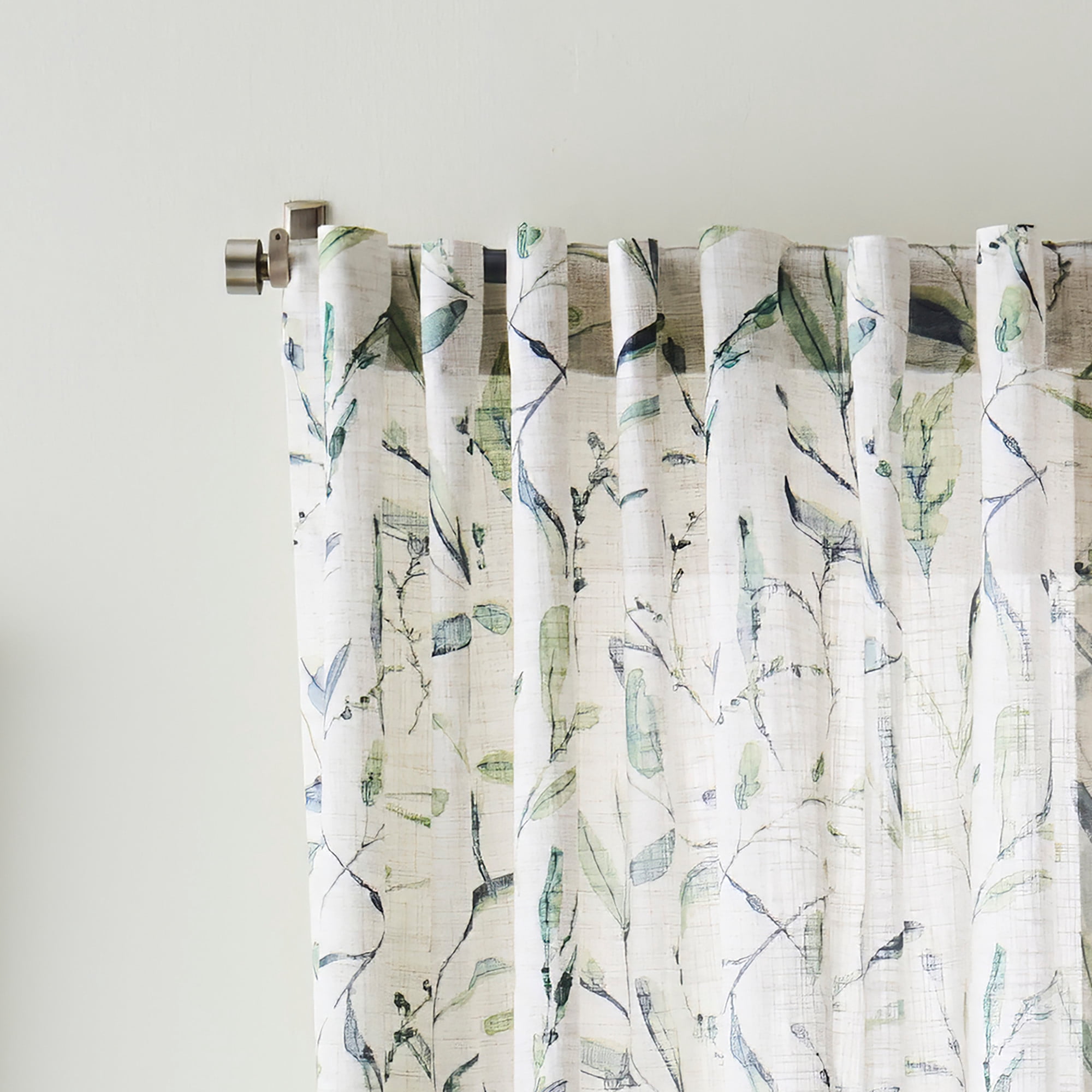 Martha Stewart Vernon Curtain Panel Pair, Blue, Back Tab, Light Filtering, Indoor, Adult, 2 Piece Set, 50" x 95"