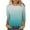 Light Blue 3/4 Sleeve Tshirts, variant on Htigea Women's Gradient Color Tshirts Colorful 3/4 Sleeve Tees Crewneck Pullover Tunic Tops Casual Basic Shirts Light Blue,2XL
