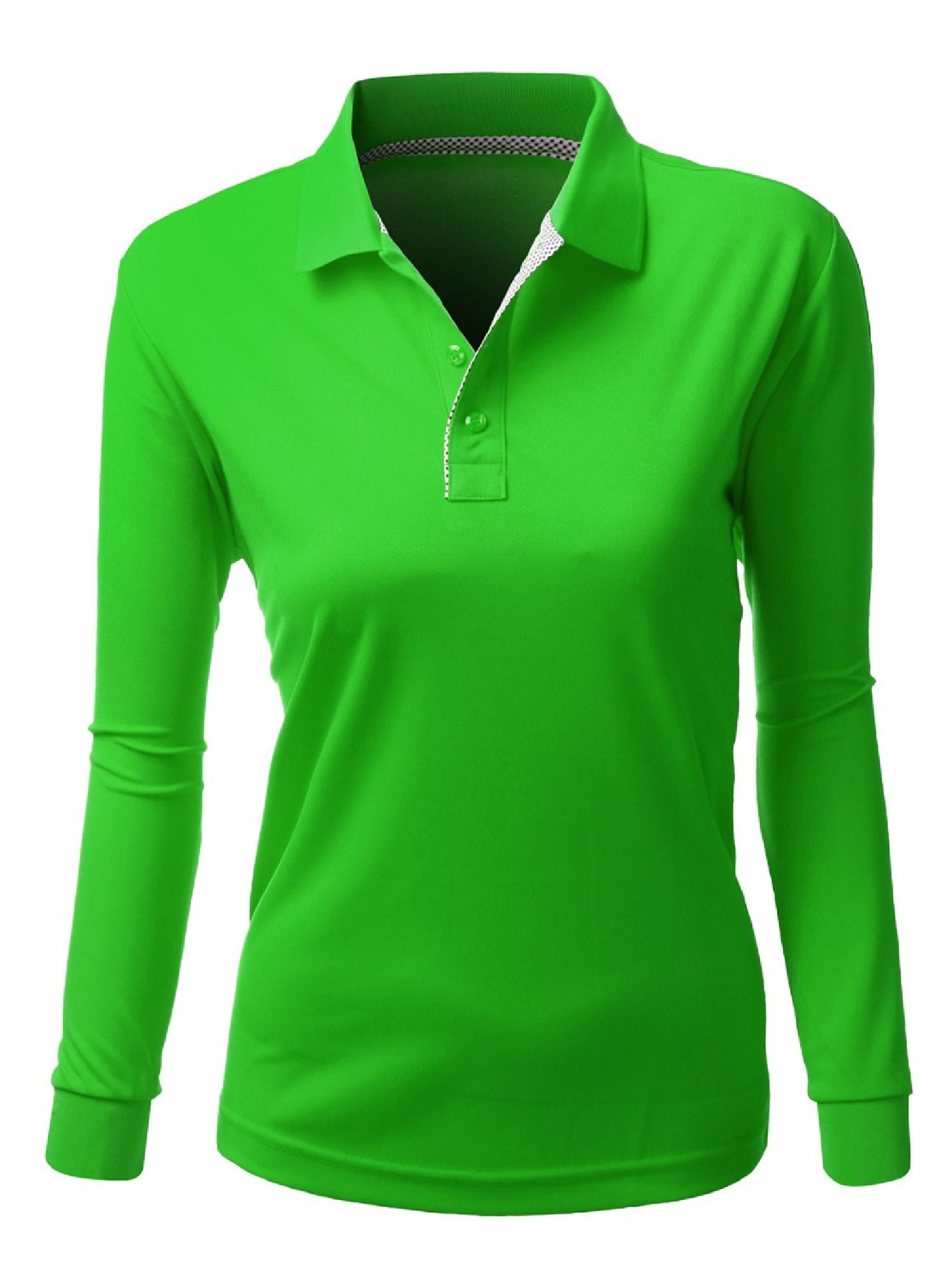 FashionOutfit FashionOutfit Women's Basic Collar Polo Long Sleeve