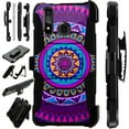 thumbnail image 1 of WORLD ACC LuxGuard Holster Case Compatible with Samsung Galaxy A21 Hybrid Phone Cover (Purple Orange Mandala), 1 of 1