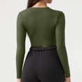thumbnail image 5 of ylioge Long Sleeve Undershirt for Women, Womens Shapewear Bodysuit Y2k Skintight Slim Fit Zip Up Base Layer Solid Color Lightweight Warm One Piece Jumpsuits for Women Fall Saving Clearance, 5 of 5