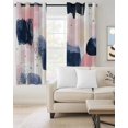 thumbnail image 2 of Navy Blue Pink Art Blackout Curtains, Light Blocking Print Window Curtains, Abstract Contemporary Luxury Thermal Insulated Window Drapes for Living Room Kitchen Cafe 2 Panels, 84"W x 63"L, 2 of 9