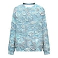thumbnail image 5 of Ovbmpzd Floral Sweatshirt Women Light Blue Graphic Crewneck Soft No Hood Sweatshirts Petite Tops for Women, 5 of 5
