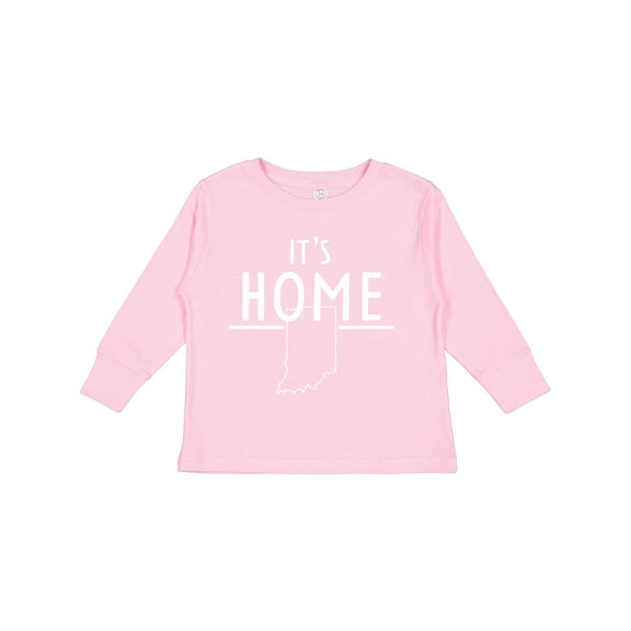 Inktastic It's Home- State of Indiana Outline Boys or Girls Long Sleeve Toddler T-Shirt