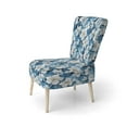 thumbnail image 3 of Designart "Tropical Mirage In Azure" Blue Azure Upholstered Accent Chair - Tropical Arm Chair For Bedroom, 3 of 7
