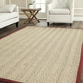 thumbnail image 3 of SAFAVIEH Natural Fiber Maisy Solid Area Rug, Natural/Burgundy Red, 9' x 12', 3 of 12