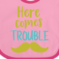 thumbnail image 4 of Inktastic Here Comes Trouble, Mustache, Moustache Boys or Girls Baby Bib, 4 of 4