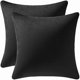 thumbnail image 1 of Chenchen Euro Sham Covers 24x24 Black: Pack of 2 Cozy Soft Velvet Square Modern Luxury Decorative Throw Pillow Cases for Sofa Couch Living Room Bed Home Decor, 1 of 1