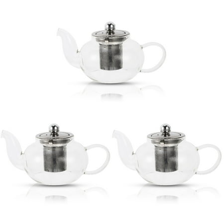 

HOMEMAXS 3pcs Glass Teapot Portable Tea Kettle Transparent Teapot Glass Teapot with Infuser for Home