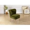 thumbnail image 5 of Upholstered Leisure Sofa Chair - Velvet Wingback Club Chair - Armless Lounge Chair with Gold Metal Legs - Living Room Bedroom Furniture - Grass Green, 5 of 8