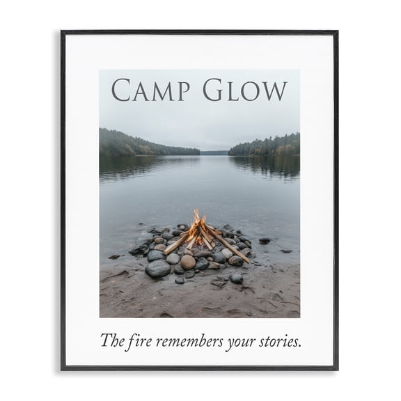 Stupell Industries Farmhouse Fire Remembers Your Stories Black Framed Giclee Art, 11 x 14, by A Barefoot Stylist