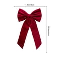 thumbnail image 3 of Large Velvet Bow, Christmas Tree Topper Holiday Wreath Decor, Big Ribbon Bow Ornament For Party Front Door Home Decoration Wine Free Size, 3 of 7