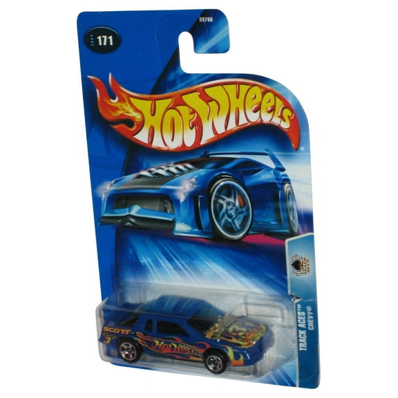 Hot Wheels Track Aces Chevy (2004) Blue Die-Cast Toy Car #171