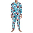 thumbnail image 3 of Daiia Hawaiian Style for Men's Long-Sleeved Pajama Set – Soft & Comfortable Sleepwear Button-Up Pajamas Cozy Lounge Wear-Large, 3 of 7