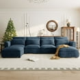 thumbnail image 3 of Harper & Bright Designs Modern Modular Corner Sofa Sectional with 2 Storage Ottomans, Free Combination L-Shaped Couch Set for Living Room, Blue, 3 of 17