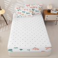 thumbnail image 4 of Homewish Colorful Ribbon Bow Kids Zipper Twin Comforter Sets with Fitted Sheet and 2 Pillowcases,Watercolor Cute Bowknot Zipper Bedding Set For Girls,Reversible,4-Piece, 4 of 7
