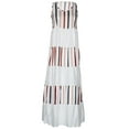 thumbnail image 4 of QAFOPEH Women Colorful Stripes Print Crew Neck Sleeveless Maxi Dress, 4 of 5