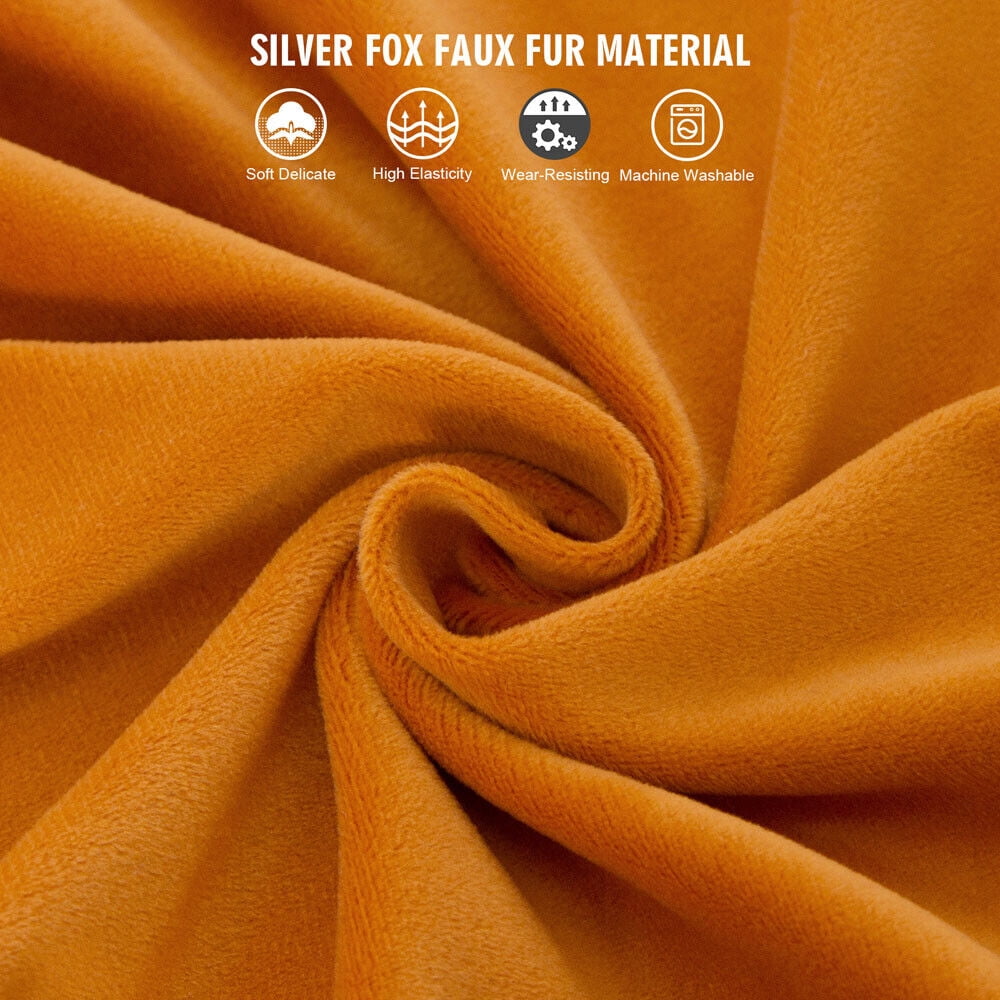 JIAN YA NA Stretch Velvet Club Chair Cover Tub Chair Covers Armchair Sofa Slipcover Furniture Protector for Living Room 2 Pcs/Set（Orange）