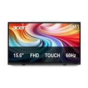 Acer 15.6 Portable Touch Screen Monitor, IPS Full HD (1920x1080), 60Hz, Black, PM161QT bmiuuux