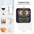 thumbnail image 6 of Yiaed Boho Owl Print Leather Coasters for Drinks - Cup Coasters Coffee Table Kitchen Table Bar, Home & Office Gifts Handmade Drink Coasters-Square, 6 of 6