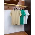 thumbnail image 2 of Nueva camiseta de manga corta para hombre, informal, sencilla, de moda, con cuello redondo y color contrastante de algodón de seda de alta calidad, 2 of 4