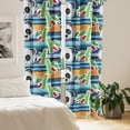 thumbnail image 2 of Ambesonne Emoji Curtains, Exotic Pattern Funny Pandas, Pair of 28"x95", Dark Lavender Lime Green, 2 of 5