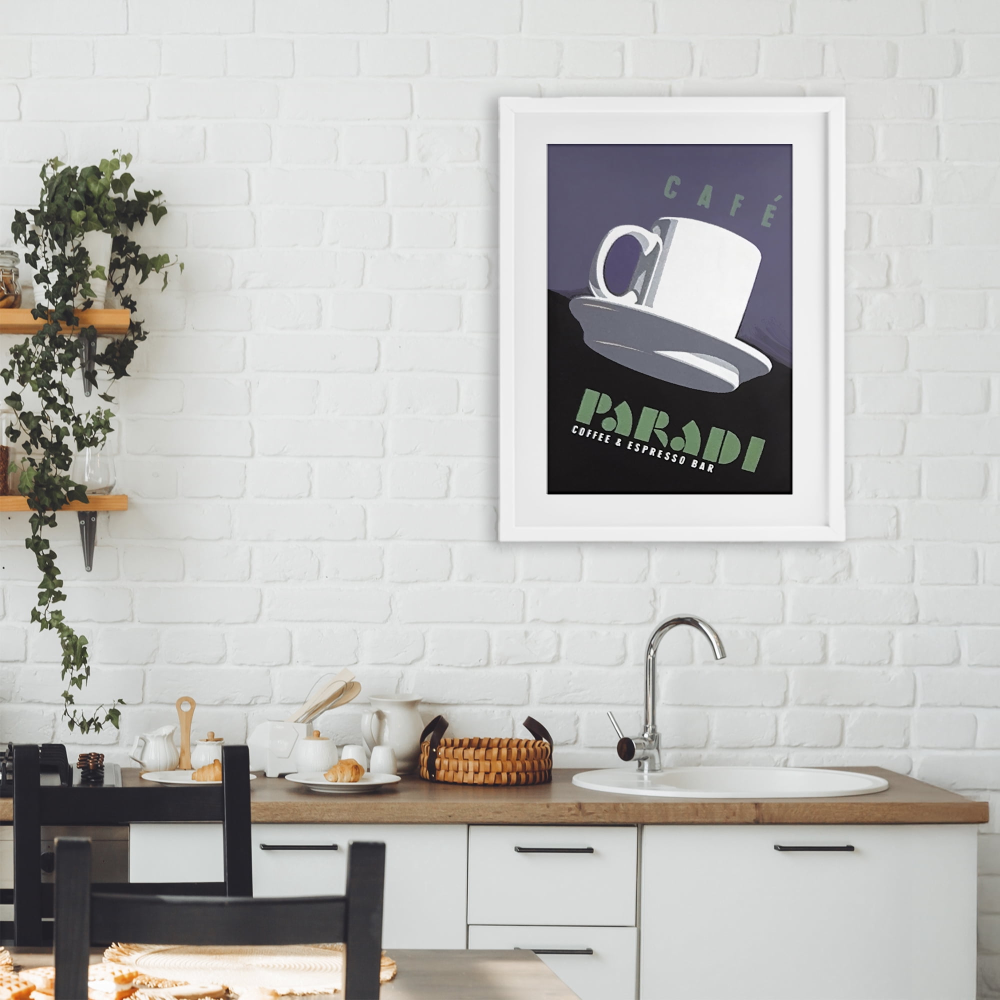 Stupell Industries Paradi Coffee & Espresso White Framed Print Under Glass, design by Jadei Graphics
