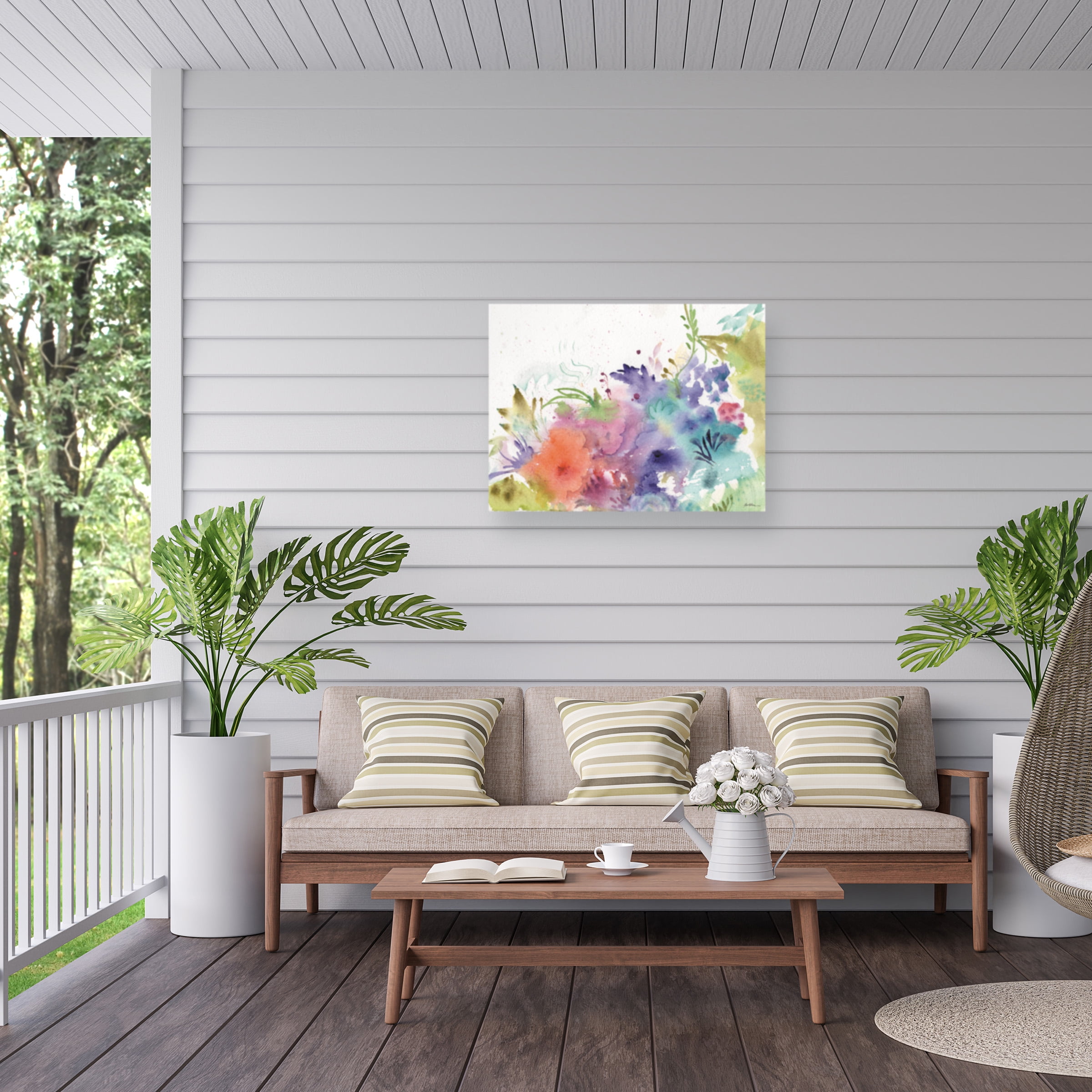 Sheila Golden 'Garden Rainbows' Outdoor Canvas 35x47