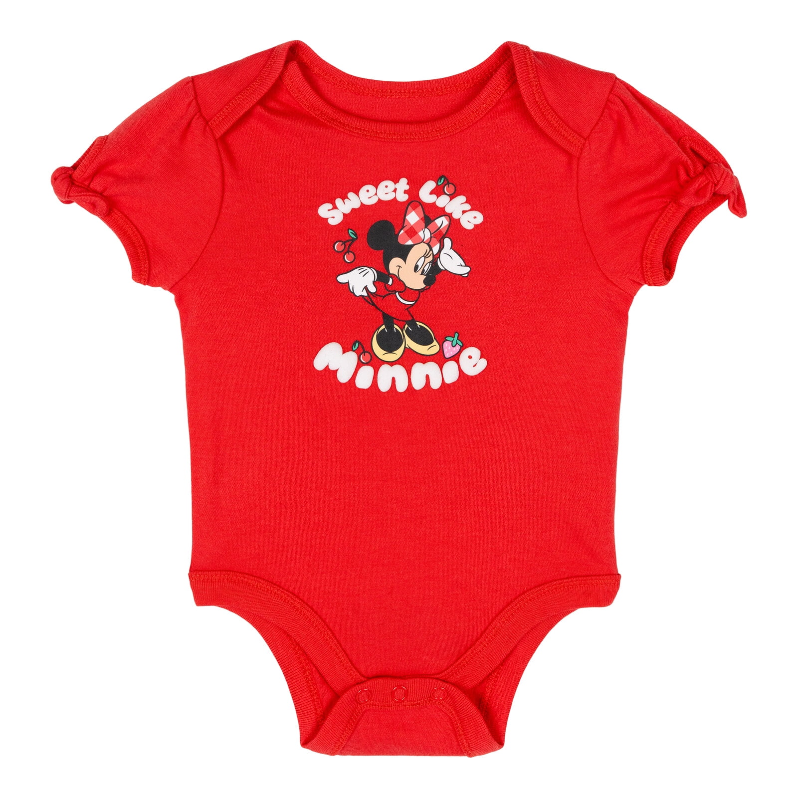 Disney Minnie Mouse Bodysuit, Ruffle Skirt and Headband 3 Piece Outfit Set Gingham Newborn to Infant
