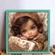 thumbnail image 2 of Hilo Algodón Ecológico Bordado Punto Cruz Con Niña Ojos Grandes 11CT 50x50cm, 2 of 9