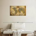 thumbnail image 2 of Elephant Stock Discover The World Map Wall Art - Horizontal Multi Panel Canvas - Living Room Wall Decor - Map Multi Panel - Gray And Brown Decor - 33" x 20", 2 of 8
