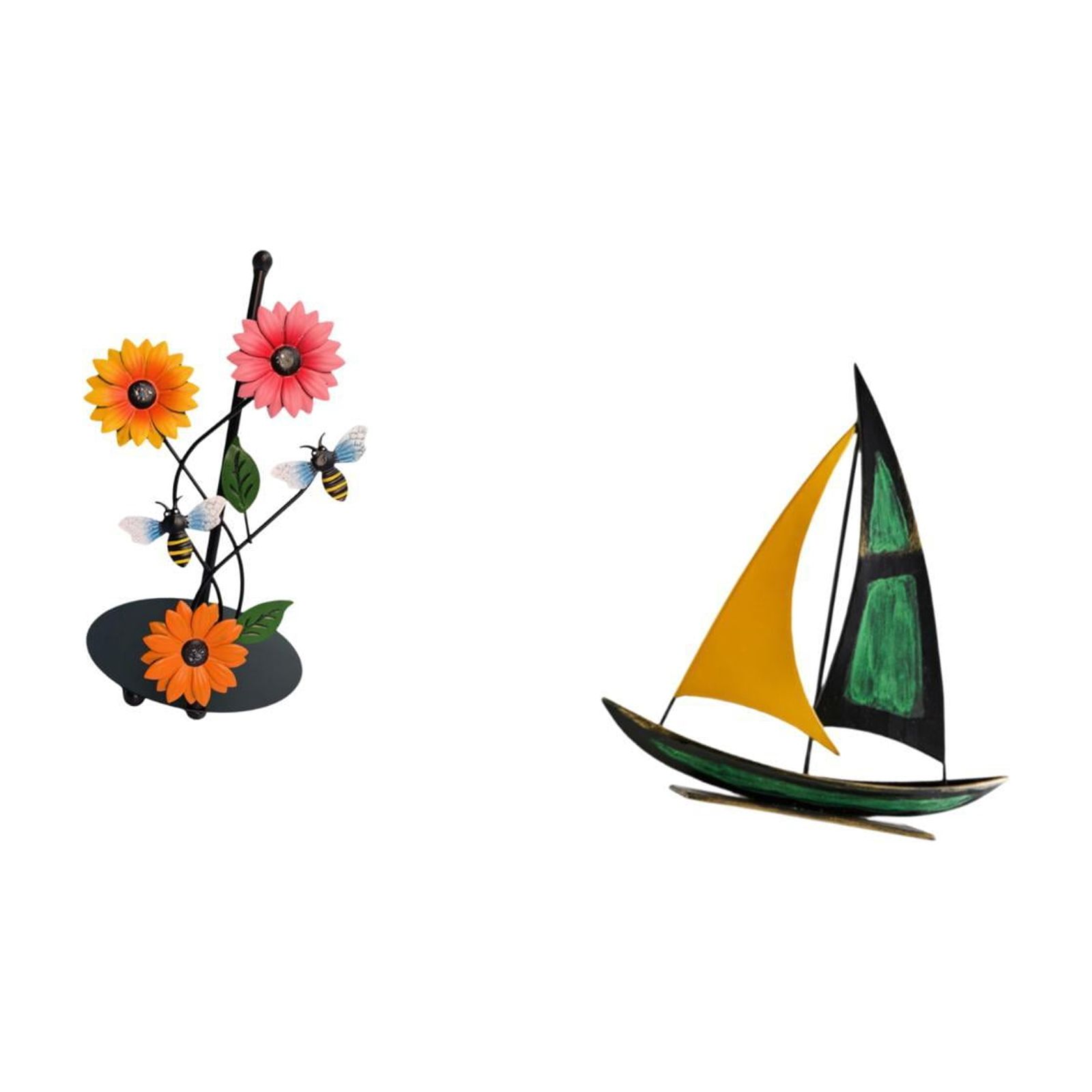 Fiocias Iron Paper Towel Holder Sailboat Sculpture Dispenser Non Slip Vertical Tissue Rack Tabletop Ornament Feng Shui Decor Collection Decorative Figurine Fo