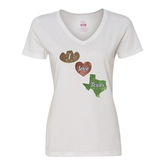 Inktastic I Love Texas Women's V-Neck T-Shirt