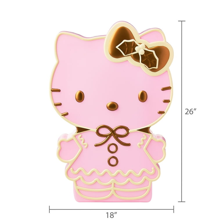 Lighted Blow Mold Outdoor Decor Pink Hello Kitty as Gingerbread