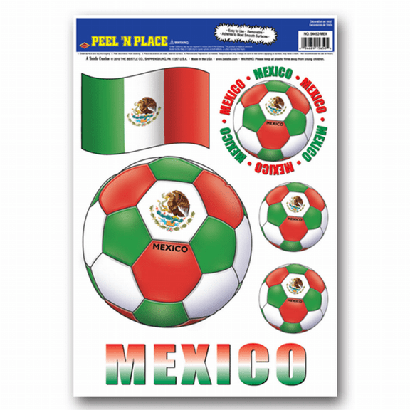 beistle peel 'n place stickers, 12-inch by 17-inch, mexico
