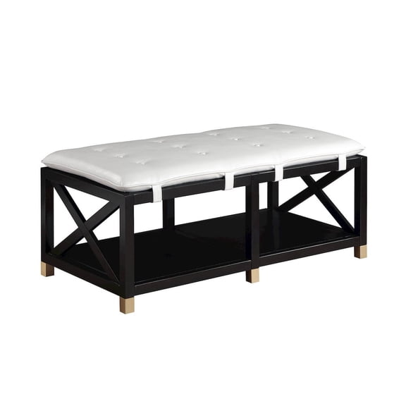 Furniture of America Tally 48.5" Wide Wood Bench with Removable Cushion