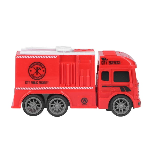 Camión de bomberos inercial de simulación multifuncional para niños pequeños, camión de bomberos de plástico con accionamiento por inercia, juego de juguetes, cisterna de agua