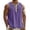 Purple, variant on Utoimkio Cotton Linen Workout Tank Tops for Men Oversized Henley Crewneck Sleeveless T Shirts Solid Button Gym Muscle Tanks Size S-3XL