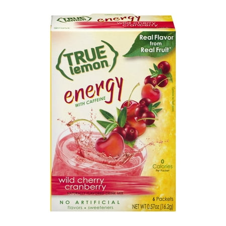 (4 Pack) True Lemon Energy Drink Mix, Wild Cherry Cranberry, 1