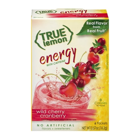 Energy Cherry - (4 Pack) True Lemon Energy Drink Mix, Wild Cherry Cranberry, 1 Box