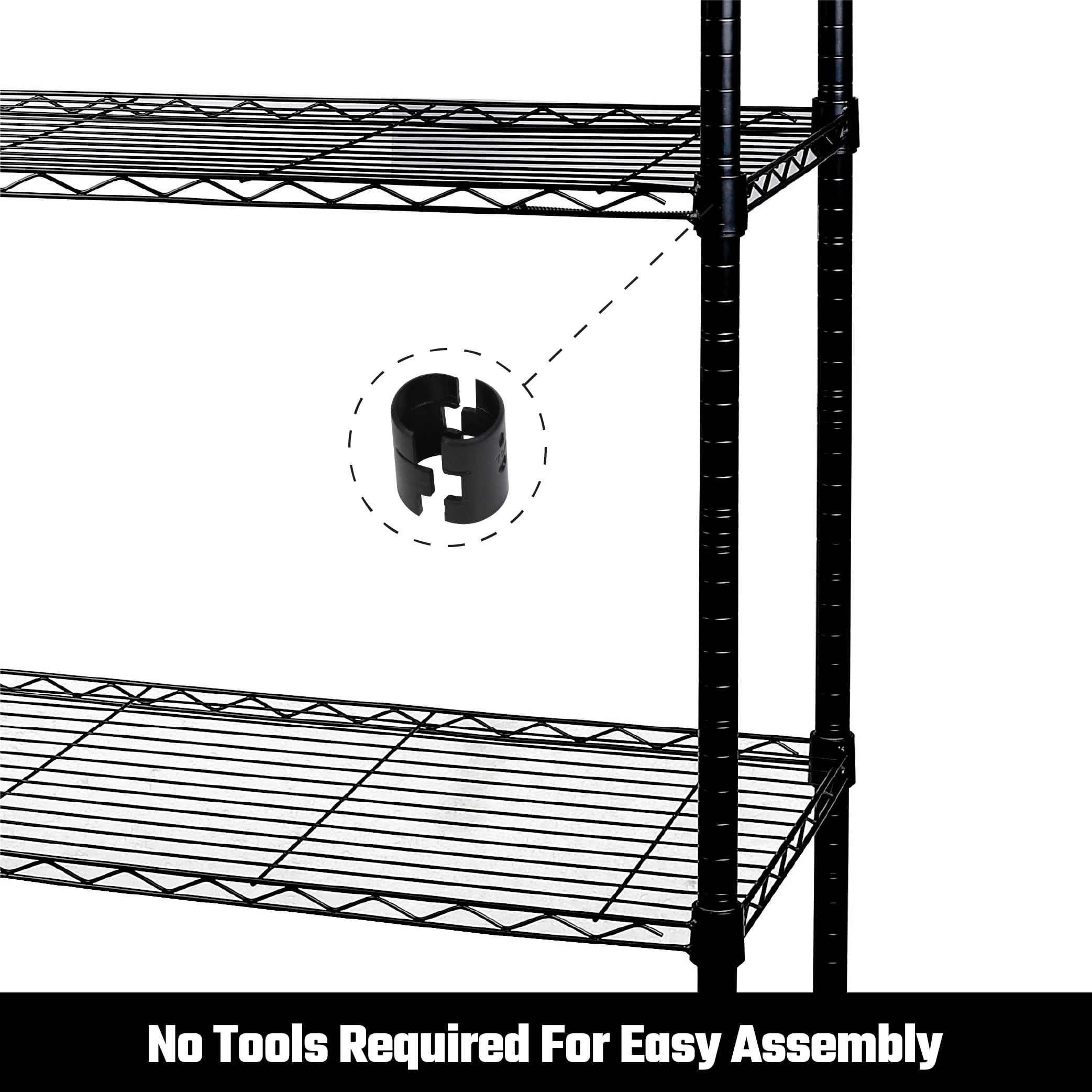 WorkPro 5-Tier Black Wire Shelving