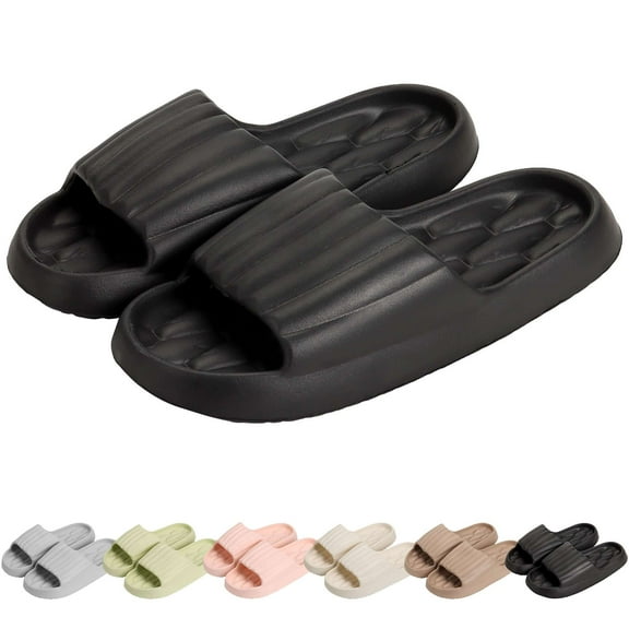 BadPiggies Cloud Slide Sandal for Women and Men, Non Slip Shower Shoes House Bathroom Pillow Slippers