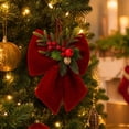 thumbnail image 4 of Christmas Decorations - Christmas Bows - Large Red Velvet Christmas Tree Topper - Burgundy Ribbon Gift Bows - Xmas Decor for Indoor Outdoor Home Wreaths Mantle Front Door Wedding, 4 of 7
