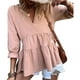 thumbnail image 1 of Blusa con cuello en V para mujer, suave, cómoda, holgada, informal, holgada, para cita en casa, oficina, rosa claro XL, 1 of 6