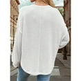 thumbnail image 4 of Women’s Long Sleeve Crewneck Waffle Knit Top, Business Casual Shirt, Basic Blouse, 4 of 5