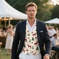 thumbnail image 3 of Yuyamidu Reindeer Mens Vest Formal Waistcoat with Pocket Xmas Tree V-Neck Suit Vests for Wedding Prom Party Christmas Casual Tuxedo Wear Size 2XL, 3 of 7