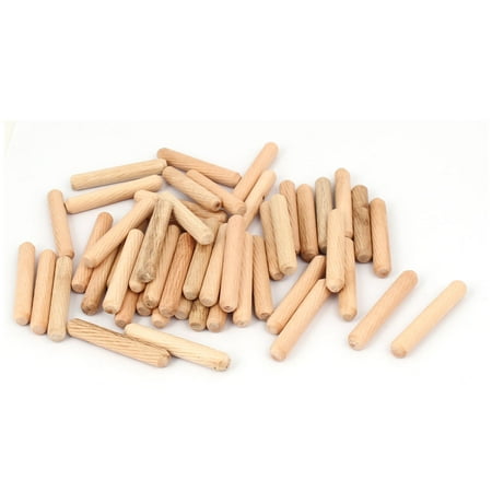 Cabinet Drawer Round Fluted Wooden Craft Dowel Pins Rods 8mm x 50mm 50 ...