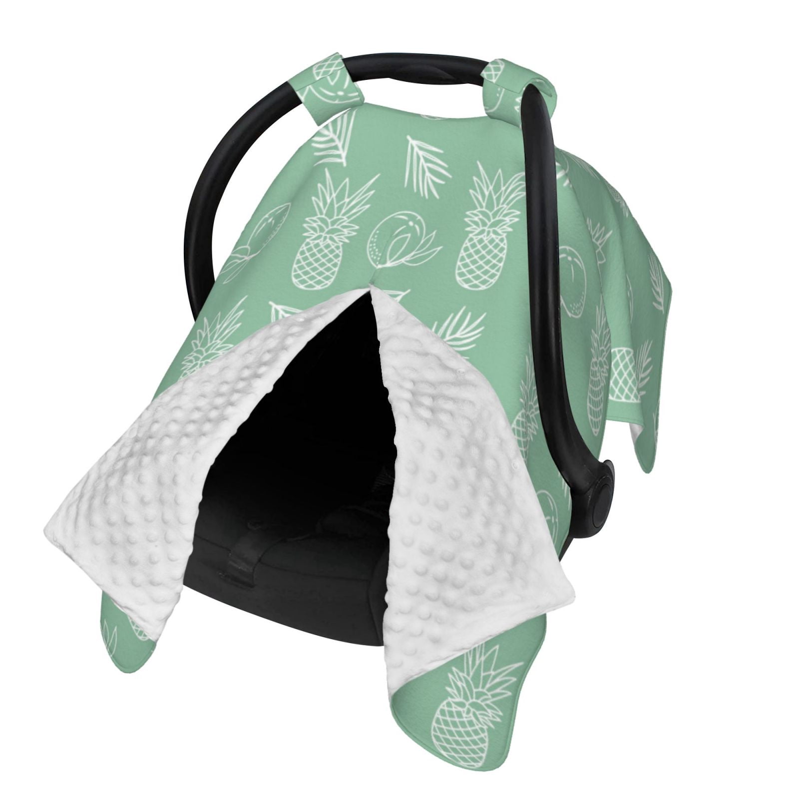 Naloa Tropical Pineapple Baby Car Seat Cover, Breathable Baby Carrier Cover, Multiuse Baby Carrier Cover & Nursing Breastfeeding Cover
