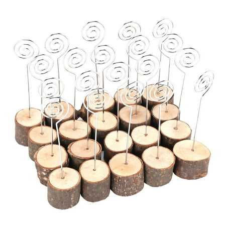

20 Pack Rustic Wood Place Card Holders Picture Holder Stand Rustic