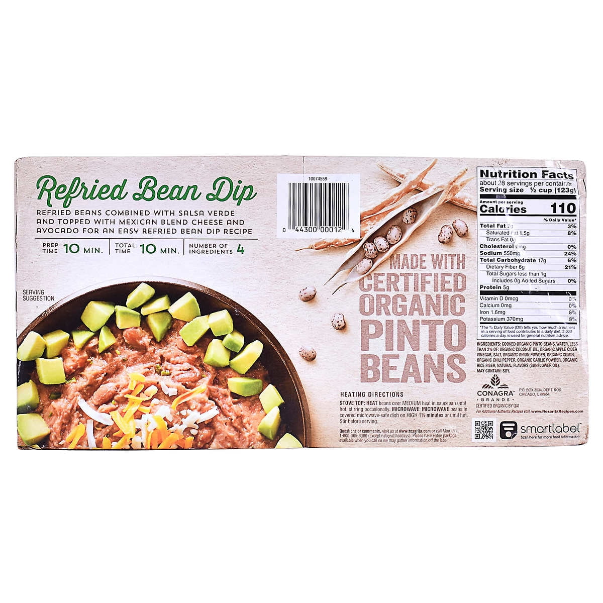 Rosarita vegetarian refried beans nutrition